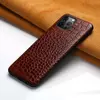 Кожаный чехол бампер для iPhone 13 Pro Anomaly Crocodile Style Brown (Коричневый) 