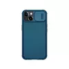 Противоударный чехол бампер для iPhone 14 Plus Nillkin CamShield Pro Magnetic (шторка на камеру) Blue (Синий)