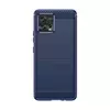Чехол бампер для Motorola Moto G72 iPaky Carbon Fiber Blue (Синий)