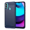 Противоударный чехол бампер для Motorola Moto G52 iPaky Carbon Fiber Blue (Синий)