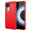 Противоударный чехол бампер для Xiaomi 12 / Xiaomi 12S / Xiaomi 12X iPaky Carbon Fiber Red (Красный)