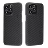 Премиальный чехол бампер для iPhone 14 Pro Max Anomaly Carbon Plaid (Закрытый модуль камеры) Black (Черный)