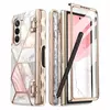 Противоударный чехол бампер i-Blason Cosmo Pro Pen для Samsung Galaxy Z Fold 5 Marble Pink (Розовый Мрамор)