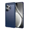 Противоударный чехол бампер для Realme GT 6T iPaky Carbon Fiber Blue (Синий)