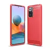 Чехол бампер для Xiaomi Redmi Note 10 Pro iPaky Carbon Fiber Red (Красный)