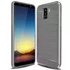 Чехол бампер для Samsung Galaxy A6 2018 iPaky Carbon Fiber Gray (Серый)