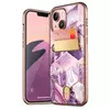 Чехол бампер для iPhone 13 i-Blason Cosmo Wallet Marble Purple (Мрамор Фиолетовый) 843439114029 Чехол бампер для iPhone 13 i-Blason Cosmo Wallet Marble Purple (Мрамор Фиолетовый) 843439114029