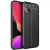 Чехол бампер для iPhone 13 Anomaly Leather Fit Black (Черный)
