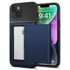 Противоударный чехол бампер Spigen Slim Armor CS (с отделом для карт) для iPhone 14 Plus Navy Blue (Темно Синий) ACS04913