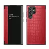 Кожаный чехол книжка для Samsung Galaxy S22 Ultra Anomaly Luxury Crocodile Pattern Leather Book Red (Красный)