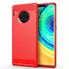 Противоударный чехол бампер для Huawei Mate 50 Pro iPaky Carbon Fiber Red (Красный)