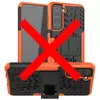 Противоударный чехол бампер для Samsung Galaxy S21 Nevellya Case (встроенная подставка) Orange (Оранжевый)