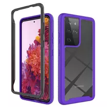 Противоударный чехол бампер для Samsung Galaxy S21 Ultra Anomaly Hybrid 360 Purple / Black (Пурпурный / Черный) 