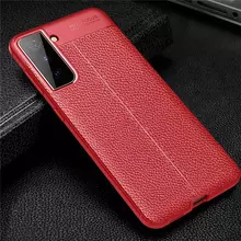 Чехол бампер для Samsung Galaxy S21 Anomaly Leather Fit Red (Красный)