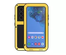 Противоударный чехол бампер для Samsung Galaxy S21 Ultra Love Mei PowerFull Yellow (Желтый) 