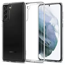 Чехол бампер Spigen Ultra Hybrid для Samsung Galaxy S21 Crystal Clear (Прозрачный) ACS02423