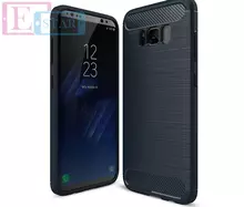 Чехол бампер для Samsung Galaxy S8 Plus G955F iPaky Carbon Fiber Blue (Синий)