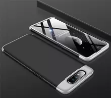 Чехол бампер для Samsung Galaxy A80 GKK Dual Armor Black&Silver (Черный&Серебристый)