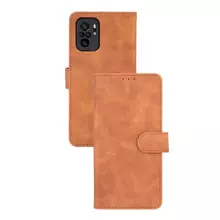 Чехол книжка для Xiaomi Redmi Note 10 Anomaly Leather Book Brown (Коричневый)