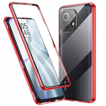 Чехол бампер для Xiaomi Mi 11 Lite Anomaly Magnetic 360 With Glass Red (Красный)