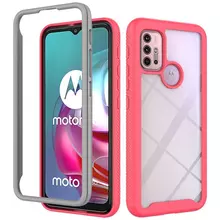 Чехол бампер для Motorola Moto G10 Anomaly Hybrid 360 Matte Pink/Gray (Матовый Розовый/Серый)