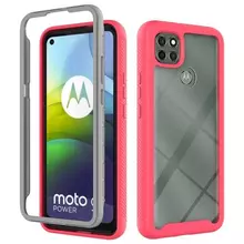 Чехол бампер для Motorola Moto G9 Power Anomaly Hybrid 360 Matte Pink&Gray (Матовый Розовый&Серый)