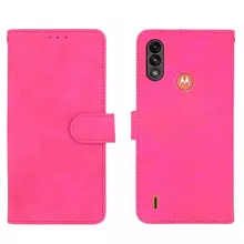 Чехол книжка для Motorola Moto E7i Power Anomaly Leather Book Red-Pink (Красно-Розовый)