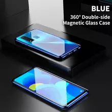 Чехол бампер для Vivo Y30 Anomaly Magnetic 360 With Glass Blue (Синий)
