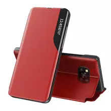 Чехол книжка для Xiaomi Poco X3 NFC Anomaly Smart View Flip Red (Красный)