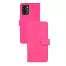 Чехол книжка для Xiaomi Redmi Note 10S Anomaly Leather Book Red-Pink (Красно-Розовый)