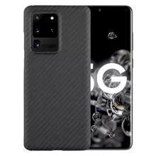 Чехол бампер для Samsung Galaxy S20 Plus Anomaly Carbon Plaid (Открытый модуль камеры) Black (Черный)