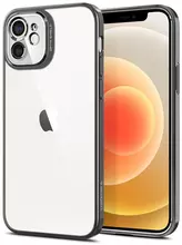 Чехол бампер для Apple iPhone 12 Spigen Optik Crystal Chrome Gray (Серый Хром) ACS02477
