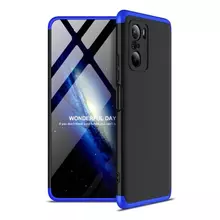 Чехол бампер для Xiaomi Poco F3 GKK Dual Armor Black&Blue (Черный&Синий)