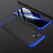 Чехол бампер для Xiaomi Mi 11 Lite GKK Dual Armor Black/Blue (Черный/Синий)