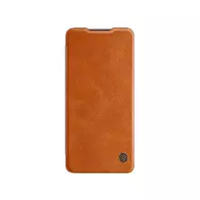 Чехол книжка для Xiaomi Redmi Note 10 Nillkin Qin Brown (Коричневый)