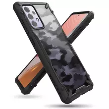 Чехол бампер для Samsung Galaxy A72 Ringke Fusion-X Design Camo Black (Черный Камуфляж)