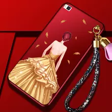 Чехол бампер для Huawei Ascend P8 Lite 2017 Anomaly Barbi Boom Red Girl in Gold Dress (Красный Девушка в Золотом)