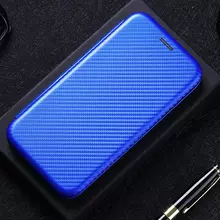 Чехол книжка для Huawei P40 Lite E Anomaly Carbon Book Blue (Синий)