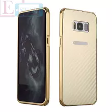 Чехол бампер для Samsung Galaxy S8 G950F Anomaly Carbon Gold (Золотой)