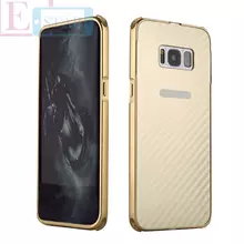 Чехол бампер для Samsung Galaxy S8 Plus G955F Anomaly Carbon Gold (Золотой)