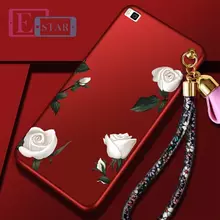 Чехол бампер для Huawei Honor 8 Lite Anomaly Flowers Boom Red White Rose (Красный Белая Роза)