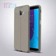 Чехол бампер для Samsung Galaxy J6 Plus Anomaly Leather Fit Gray (Серый)
