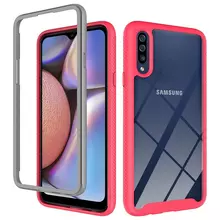 Чехол бампер для Samsung Galaxy A50 Anomaly Hybrid 360 Matte Pink&Gray (Матовый Розовый&Серый)