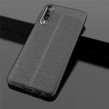 Чехол бампер для Samsung Galaxy A41 Anomaly Leather Fit Black (Черный)