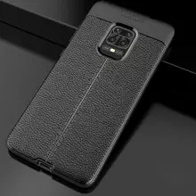 Чехол бампер для Xiaomi Redmi Note 9 Pro Max Anomaly Leather Fit Black (Черный)