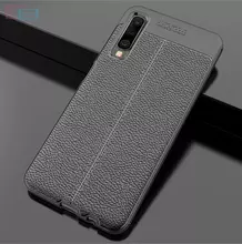 Чехол бампер для Samsung Galaxy A50 Anomaly Leather Fit Black (Черный)