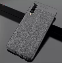 Чехол бампер для Samsung Galaxy A60 Anomaly Leather Fit Black (Черный)