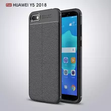 Чехол бампер для Huawei Y5 2018 Anomaly Leather Fit Black (Черный)