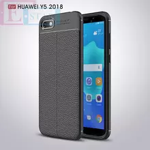 Чехол бампер для Huawei Y5 Prime 2018 Anomaly Leather Fit Black (Черный)