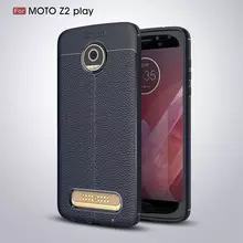 Чехол бампер для Motorola Moto Z2 Play Anomaly Leather Fit Blue (Синий)